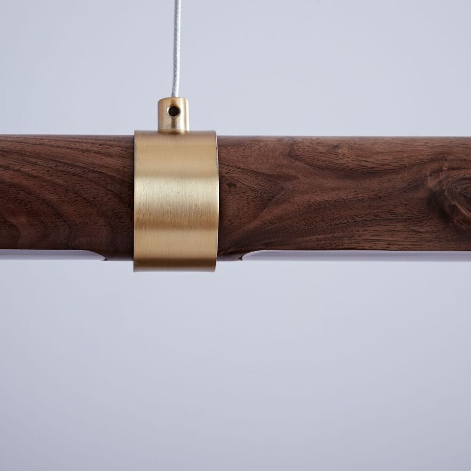 Linear Wood LED Pendant West Elm UK